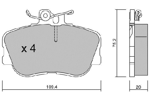 Jeu de 4 plaquettes de frein AISIN ref. BPMB-1009